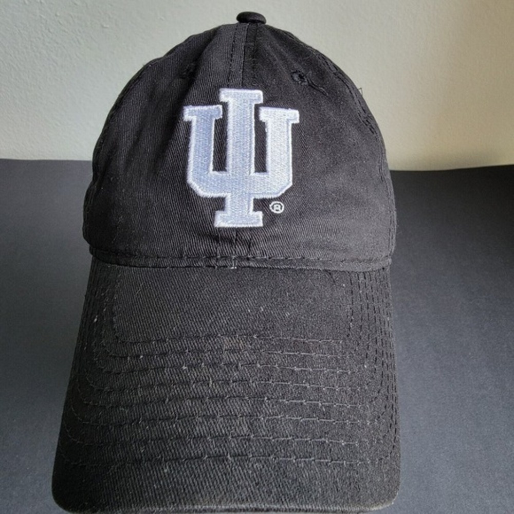 Signatures Indiana Hoosiers IU Logo Twill Snapback Dad Hat Cap Black Adult OSFA